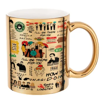 Friends, Mug ceramic, gold mirror, 330ml