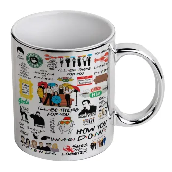 Friends, Mug ceramic, silver mirror, 330ml