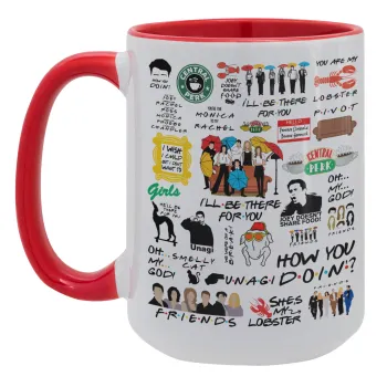 Friends, Κούπα Mega 15oz, κεραμική Κόκκινη, 450ml