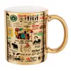 Mug ceramic, gold mirror, 330ml