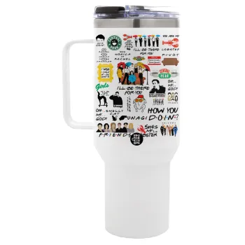 Friends, Mega Tumbler με καπάκι, διπλού τοιχώματος (θερμό) 1,2L