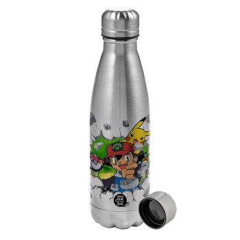 Pokemon brick, Metallic water bottle, stainless steel, 750ml