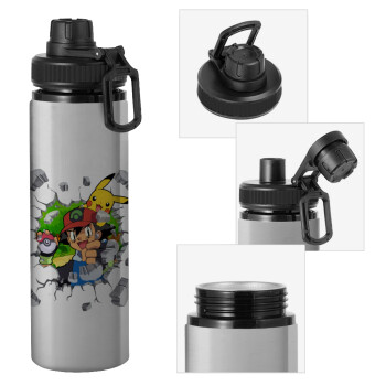 Pokemon brick, Metallic water bottle with safety cap, 850ml aluminum