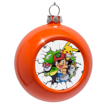 Pokemon brick, Orange Christmas tree ornament bauble 8cm