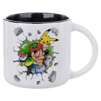 Pokemon brick, Κούπα κεραμική 400ml Λευκή/Μαύρη