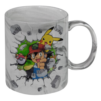 Pokemon brick, Mug ceramic marble style, 330ml