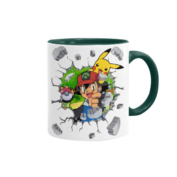 Pokemon brick, Mug colored green, ceramic, 330ml