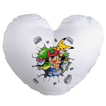 Pokemon brick, Μαξιλάρι καναπέ καρδιά 40x40cm περιέχεται το  γέμισμα