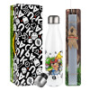 Easter candle, metallic white thermos bottle (500ml) & aromatic flat candle (30cm) (GRAY)