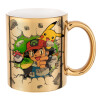 Mug ceramic, gold mirror, 330ml
