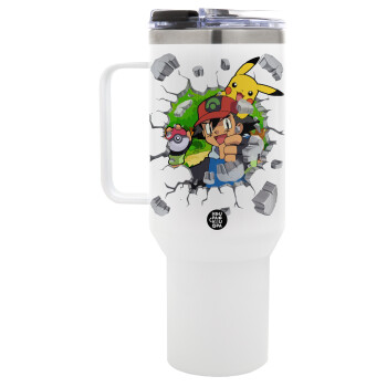 Pokemon brick, Mega Stainless steel Tumbler with lid, double wall 1,2L