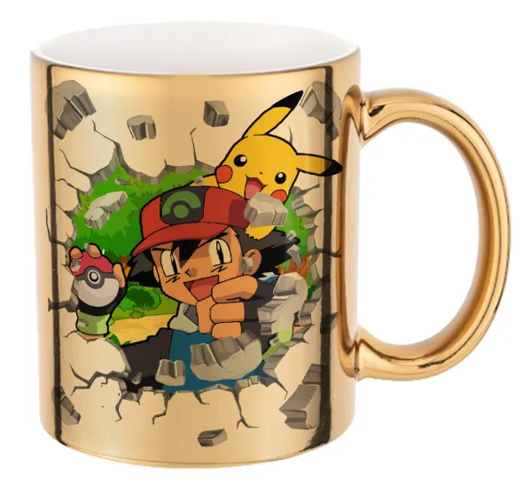 Pokemon brick — Mug ceramic, gold mirror, 330ml