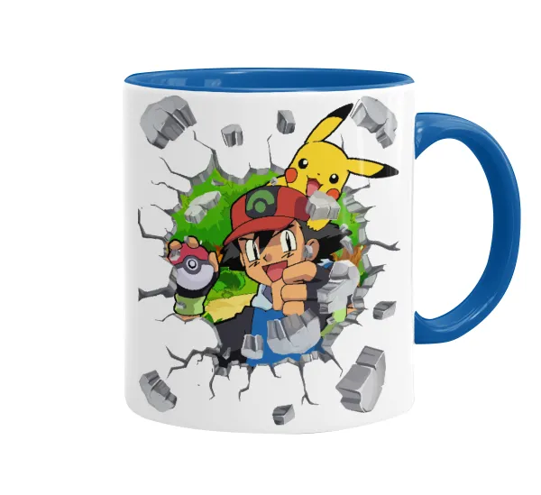 Pokemon brick — Κούπα χρωματιστή μπλε, κεραμική, 330ml