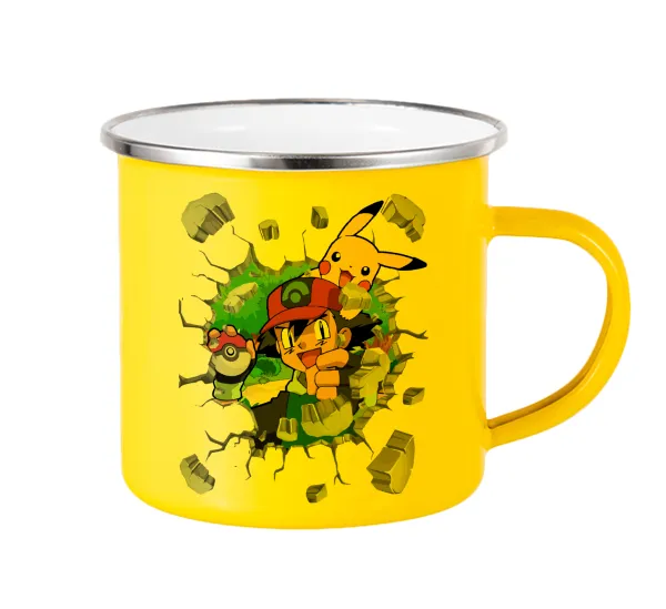 Pokemon brick — Yellow Enamel Metallic Cup 360ml