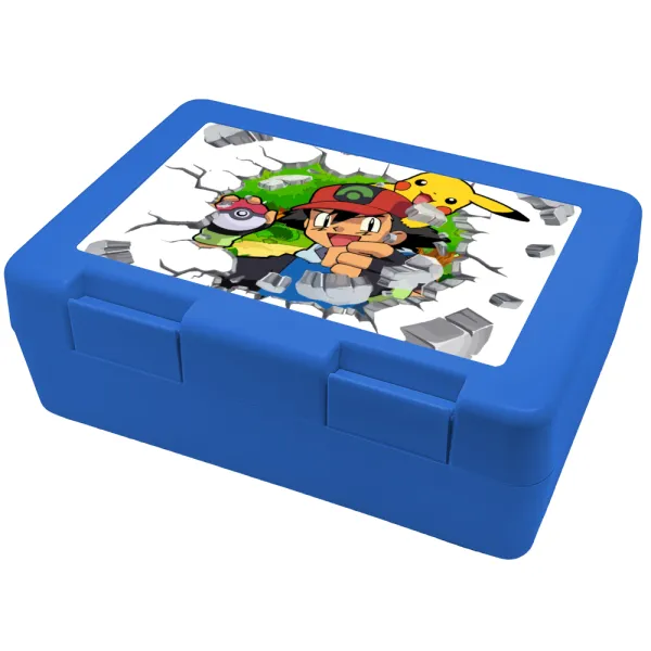 Pokemon brick — Παιδικό δοχείο κολατσιού ΜΠΛΕ 185x128x65mm (BPA free πλαστικό)