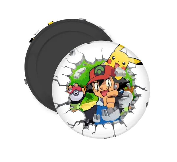 Pokemon brick — Round fridge magnet, 5cm