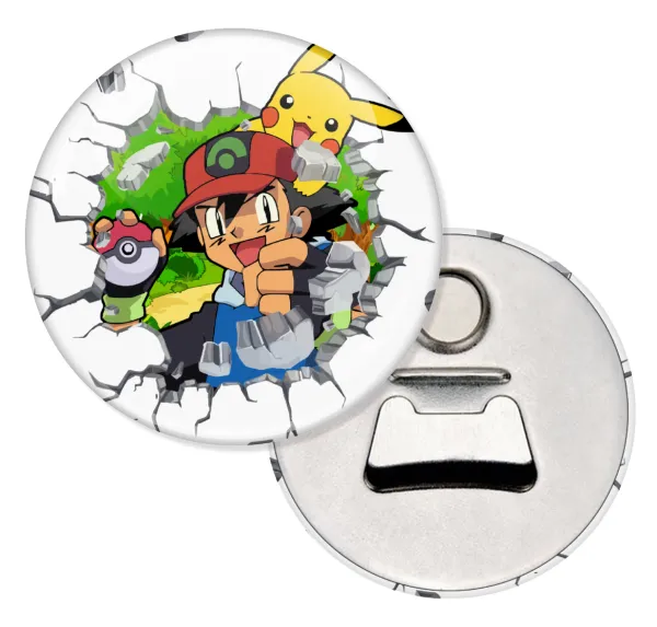 Pokemon brick — Round magnet and beer bottle opener, 5.9cm