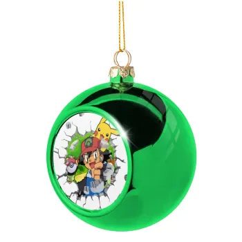 Pokemon brick, Green Christmas tree ornament ball 8cm