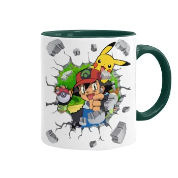 Pokemon brick, Mug colored green, ceramic, 330ml