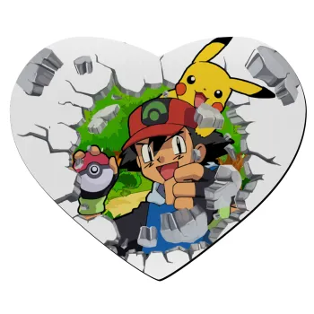 Pokemon brick, Mousepad heart 23x20cm