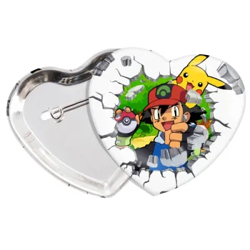 Pokemon brick, Κονκάρδα παραμάνα καρδιά (57x52mm)