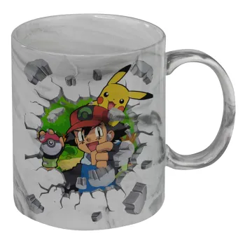Pokemon brick, Mug ceramic marble style, 330ml