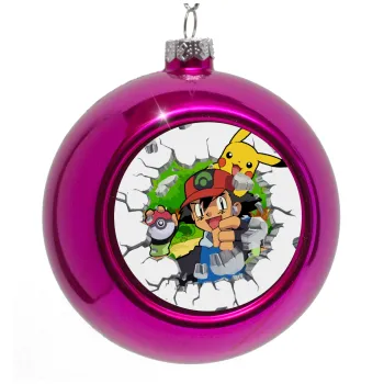Pokemon brick, Purple Christmas tree ornament bauble 8cm