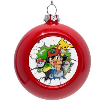 Pokemon brick, Red Christmas tree ornament bauble 8cm