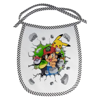 Pokemon brick, Σαλιάρα μωρού αλέκιαστη με κορδόνι Μαύρη