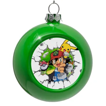 Pokemon brick, Green Christmas tree ornament bauble 8cm