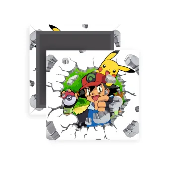 Pokemon brick, Μαγνητάκι ψυγείου τετράγωνο διάστασης 5x5cm
