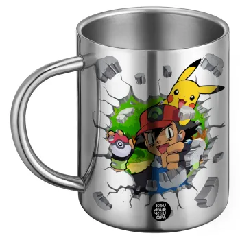 Pokemon brick, Ανοξείδωτη Μεταλλική Κούπα 450ml - Διπλού Τοιχώματος