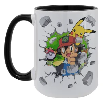 Pokemon brick, Κούπα Mega 15oz, κεραμική Μαύρη, 450ml