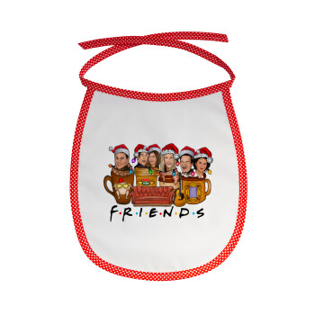 FRIENDS xmas, Σαλιάρα μωρού αλέκιαστη με κορδόνι Κόκκινη