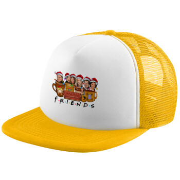 FRIENDS xmas, Καπέλο Soft Trucker με Δίχτυ Κίτρινο/White 