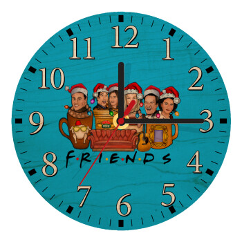 FRIENDS xmas, Ρολόι τοίχου ξύλινο plywood (20cm)