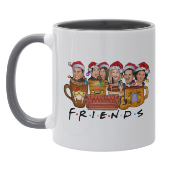 FRIENDS xmas, Mug colored grey, ceramic, 330ml