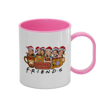 FRIENDS xmas, Κούπα (πλαστική) (BPA-FREE) Polymer Ροζ για παιδιά, 330ml