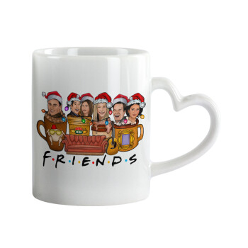 FRIENDS xmas, Mug heart handle, ceramic, 330ml
