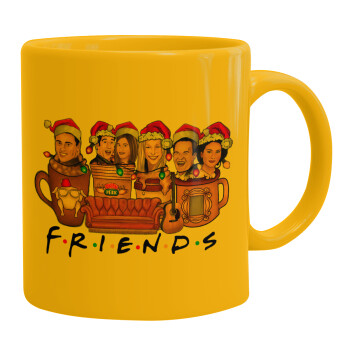 FRIENDS xmas, Ceramic coffee mug yellow, 330ml (1pcs)