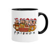 FRIENDS xmas, Mug colored black, ceramic, 330ml