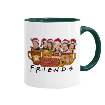 FRIENDS xmas, Mug colored green, ceramic, 330ml