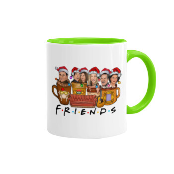 FRIENDS xmas, Mug colored light green, ceramic, 330ml