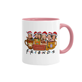 FRIENDS xmas, Mug colored pink, ceramic, 330ml