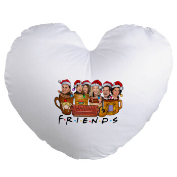 FRIENDS xmas, Μαξιλάρι καναπέ καρδιά 40x40cm περιέχεται το  γέμισμα