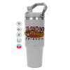 ΓΚΡΙ χρώματος Θερμός Ανοξείδωτο 890ml (30oz) με χερούλι