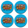 SET of 4 round wooden coasters (9cm)