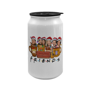 FRIENDS xmas, Κούπα ταξιδιού μεταλλική με καπάκι (tin-can) 500ml