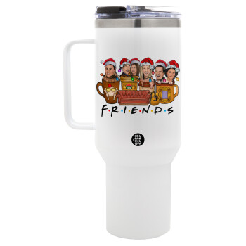FRIENDS xmas, Mega Stainless steel Tumbler with lid, double wall 1,2L
