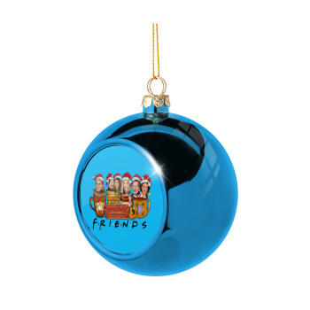 FRIENDS xmas, Χριστουγεννιάτικη μπάλα δένδρου Μπλε 8cm